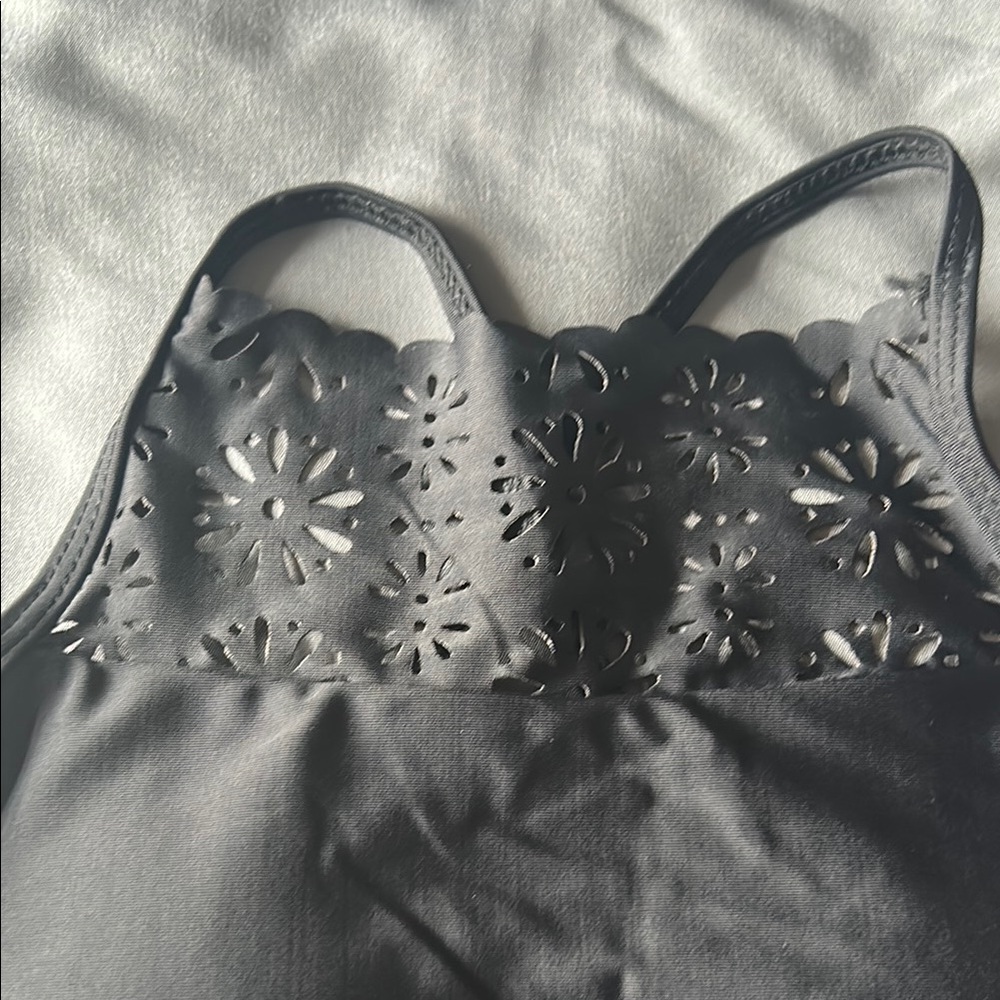Black Ruffled Tankini Set - Picture 4 of 5